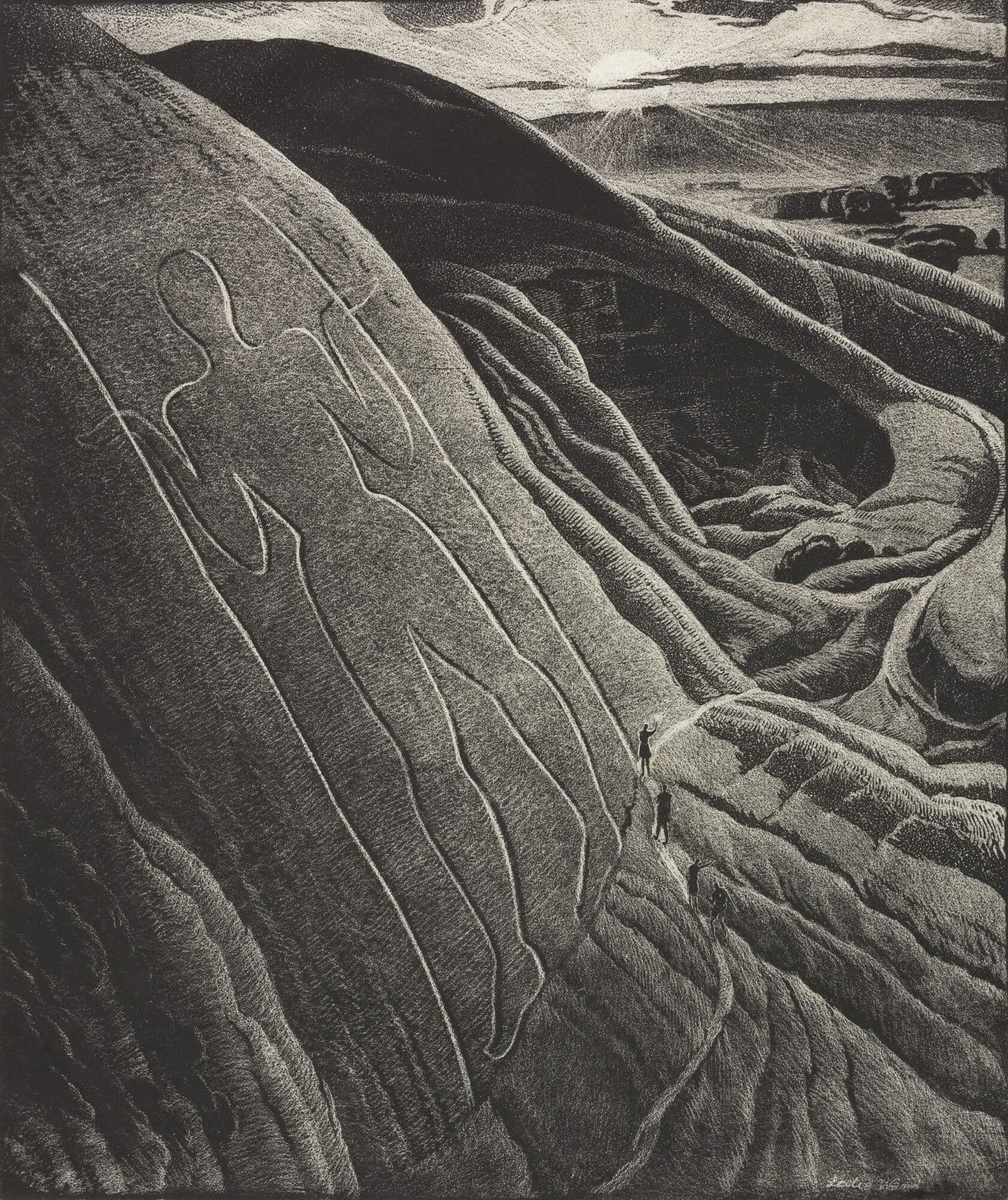 Leslie Moffat Ward, 'The Long Man of The Downs', 1943. ©The Artist’s Estate. Towner Eastbourne
